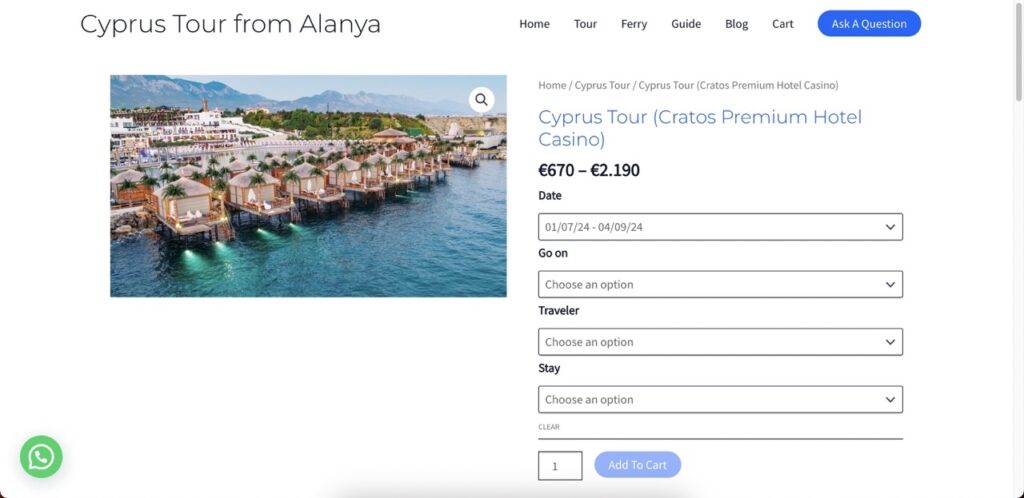 07 Group - Digital Guide Partner - Cyprus Tour From Alanya - Tour Reservation Page